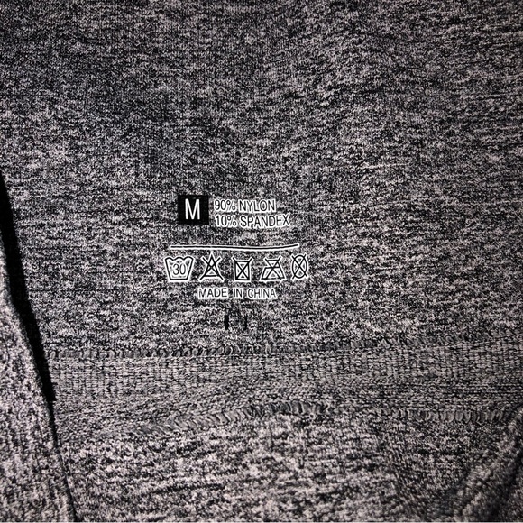 Seamless Compression Leggings Size Medium Heathered Dark Gray or Black Yoga - Picture 2 of 5